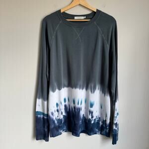 Mododoc LA Gray Dip Dye Crewneck Sweatshirt Size L Modal Blend Ultra Soft